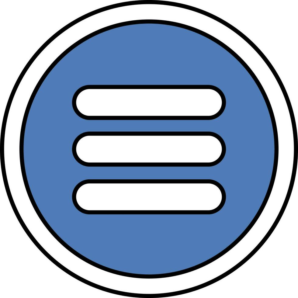 Menu Button Icon In Blue And White Color. 24458111 Vector Art at Vecteezy