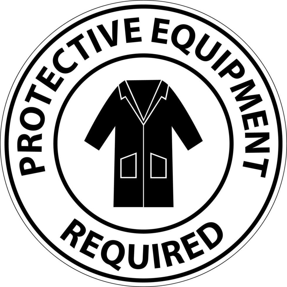 Symbol Floor Sign, Protective Equipment Required vector