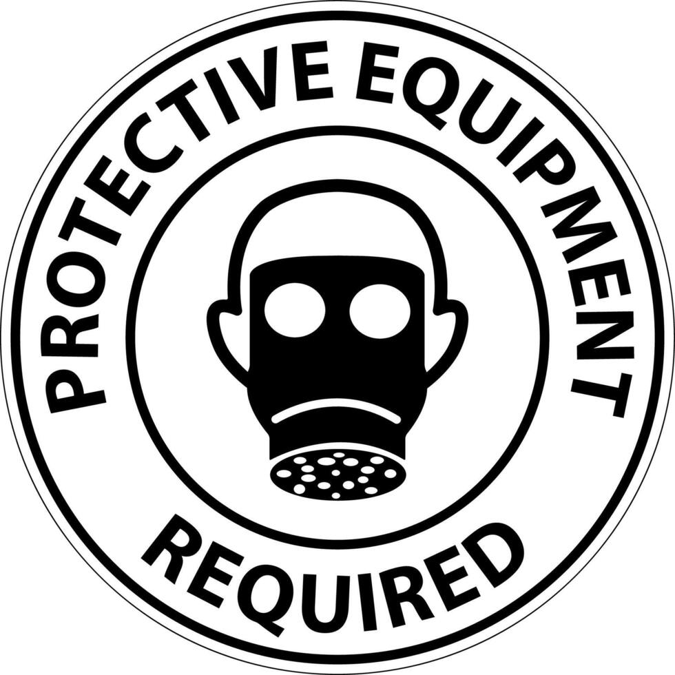 Symbol Floor Sign, Protective Equipment Required vector