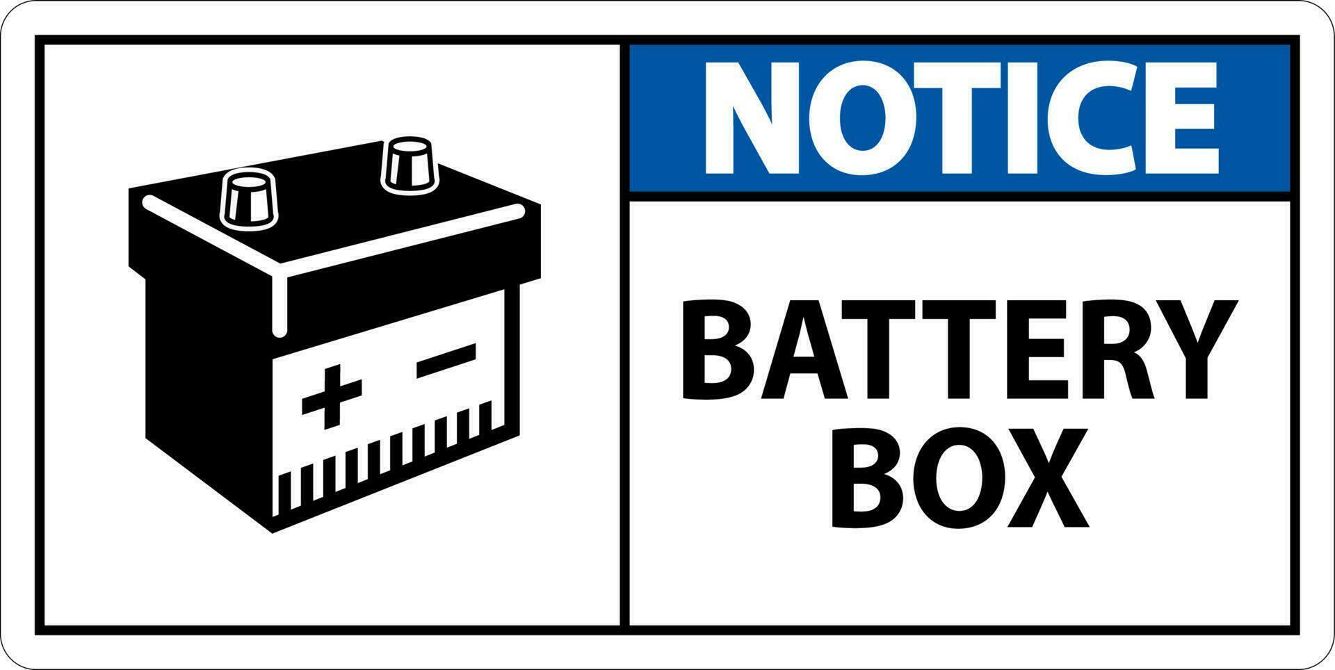 Notice Battery Box with Icon Sign On White Background vector