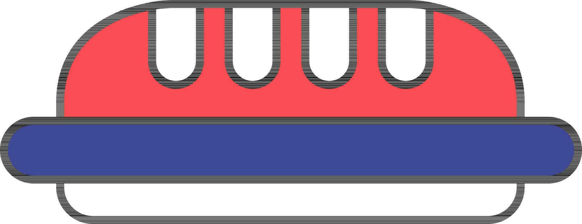 Colorful Hotdog Icon In Flat Style. vector