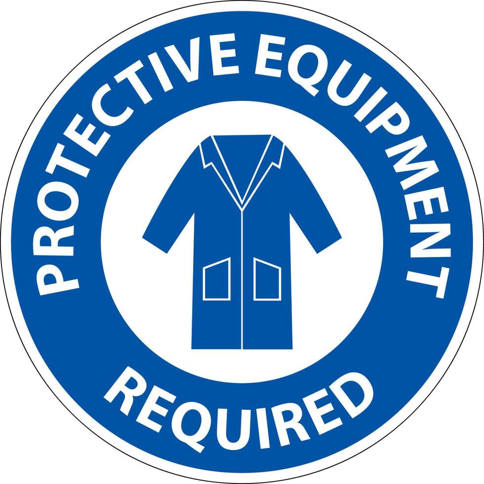 Symbol Floor Sign, Protective Equipment Required vector