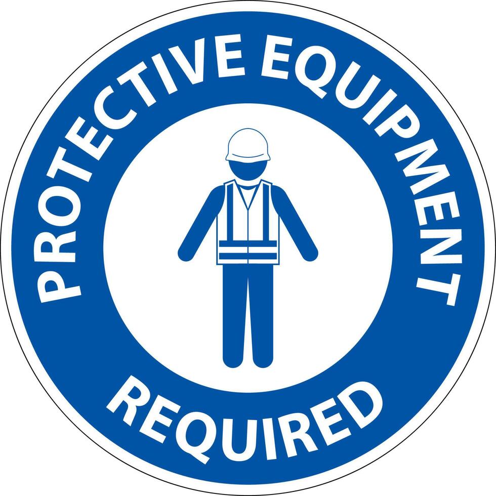 Symbol Floor Sign, Protective Equipment Required vector
