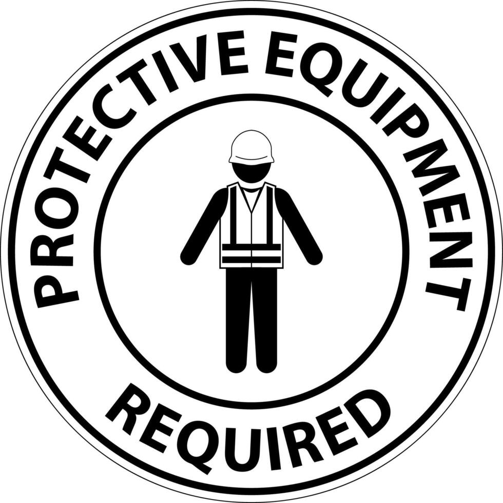 Symbol Floor Sign, Protective Equipment Required vector