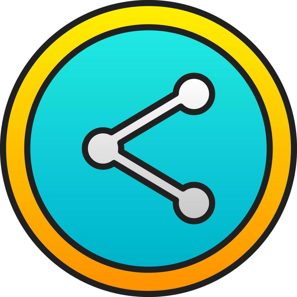 Share Button Icon In Yellow And Blue Color. vector