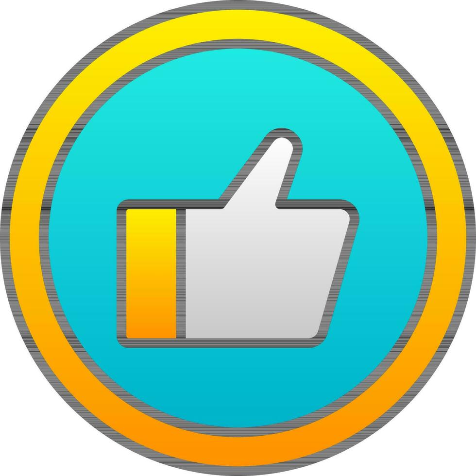 Yellow And Blue Like Button Icon Or Symbol. vector