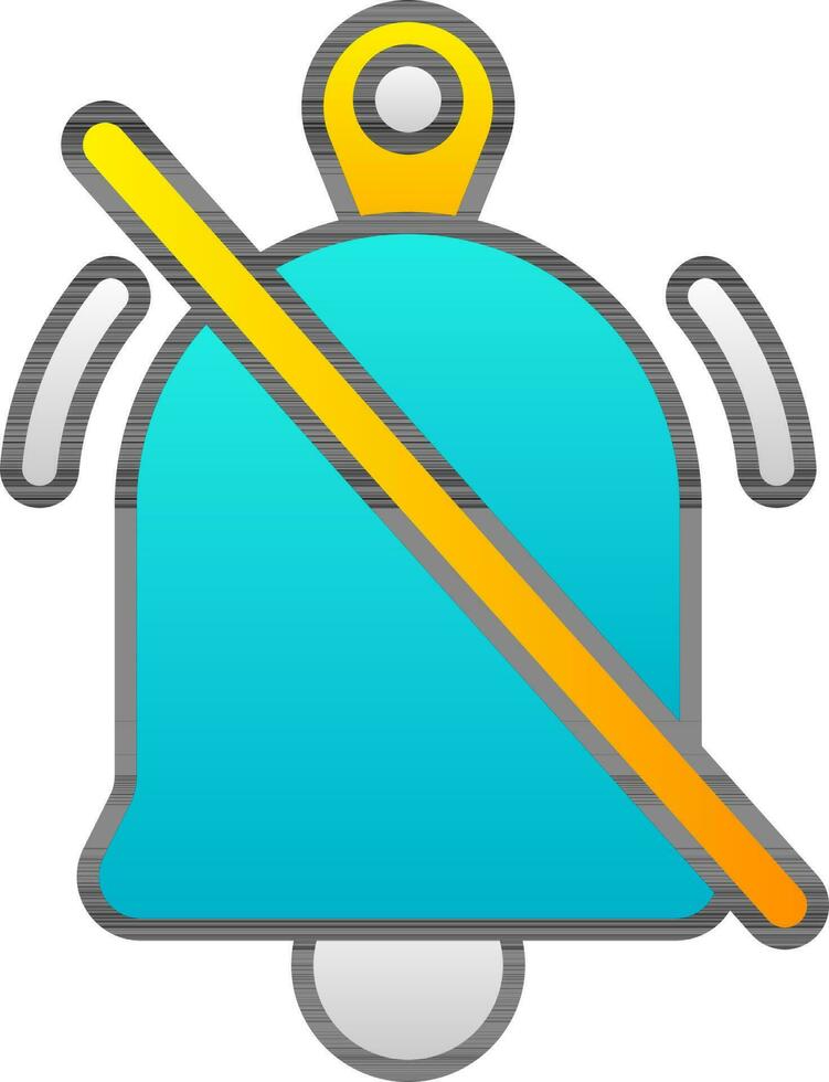 Silent Symbol or Icon In Gradient Yellow And Blue Color. vector