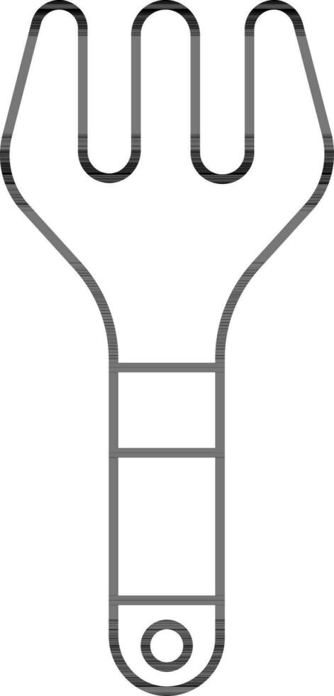 Fork Icon In Black Line Art. vector