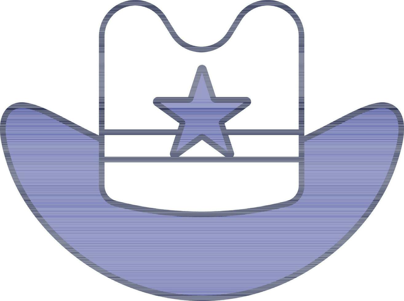 Cowboy Hat Icon In Blue And White Color. vector