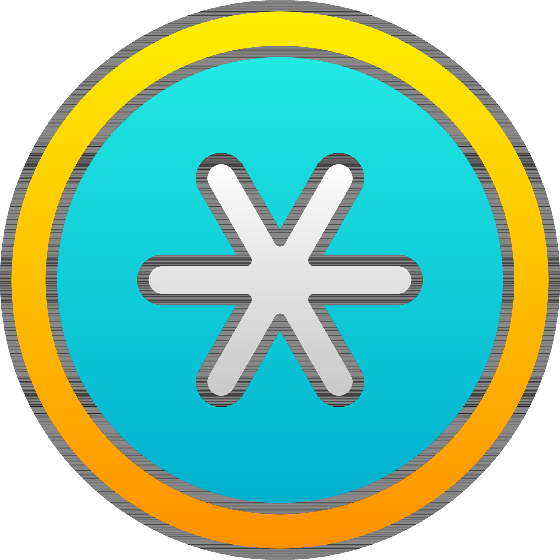 Asterisk Symbol Or Icon On Gradient Yellow And Blue Circle Background ...