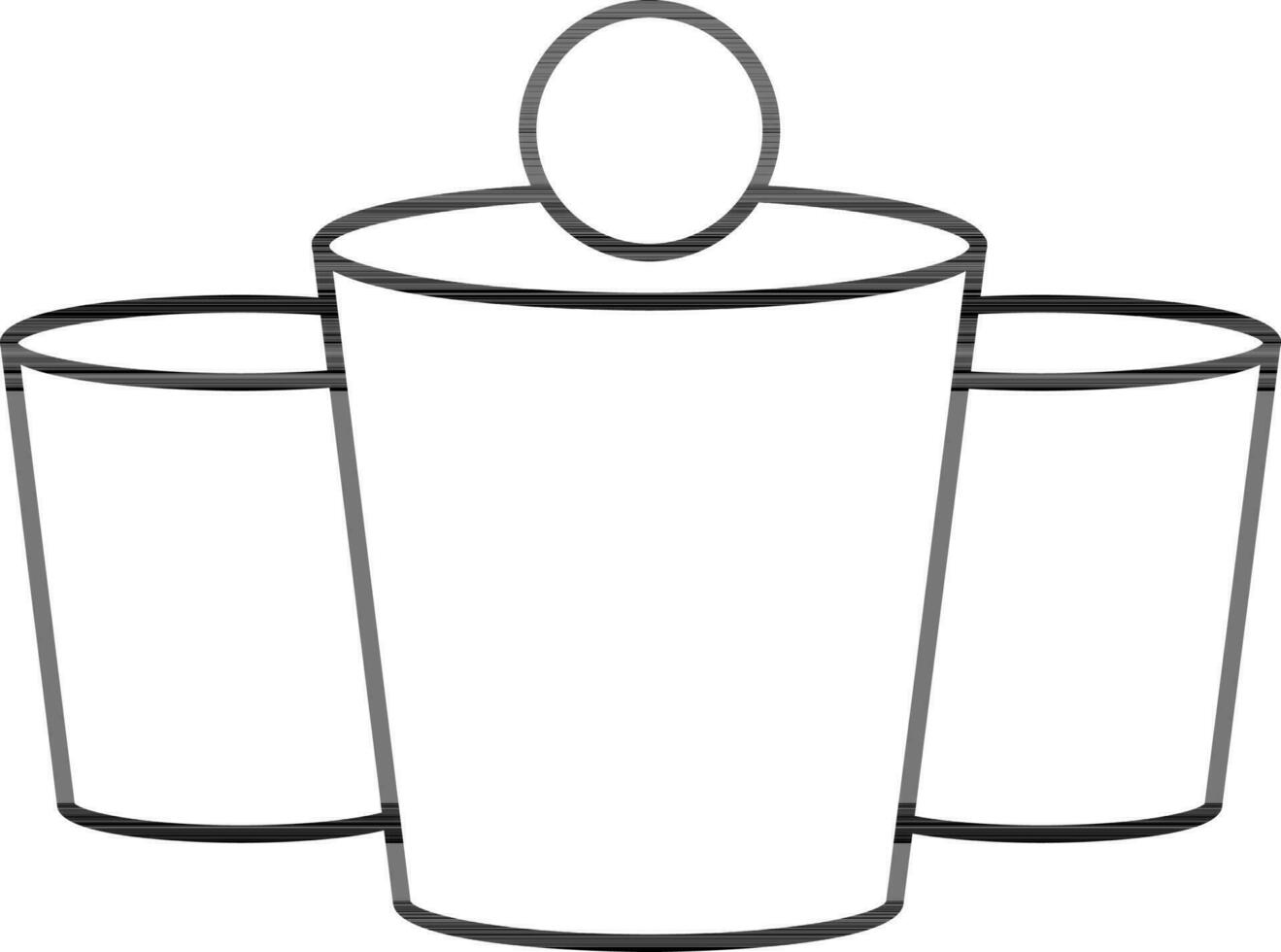 Beer Pong Icon In Black Line Art. vector