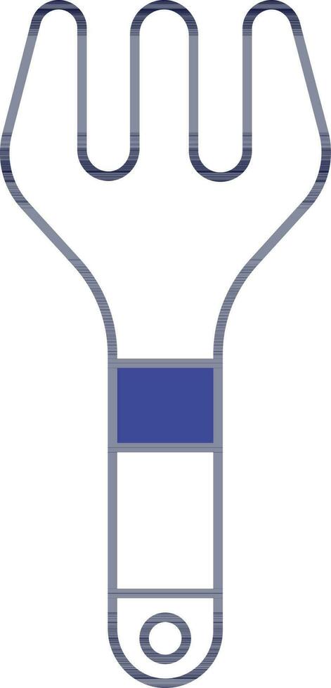 Fork Icon In White And Blue Color. vector