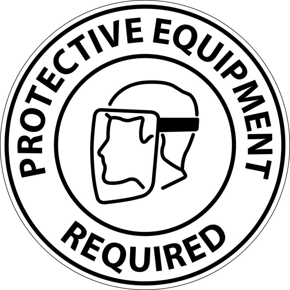 Floor Sign, Protective Equipment Required vector