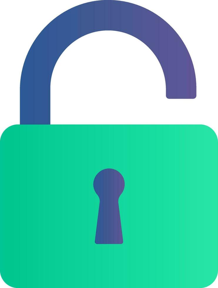 Green And Blue Unlock Icon In Flat Style. vector