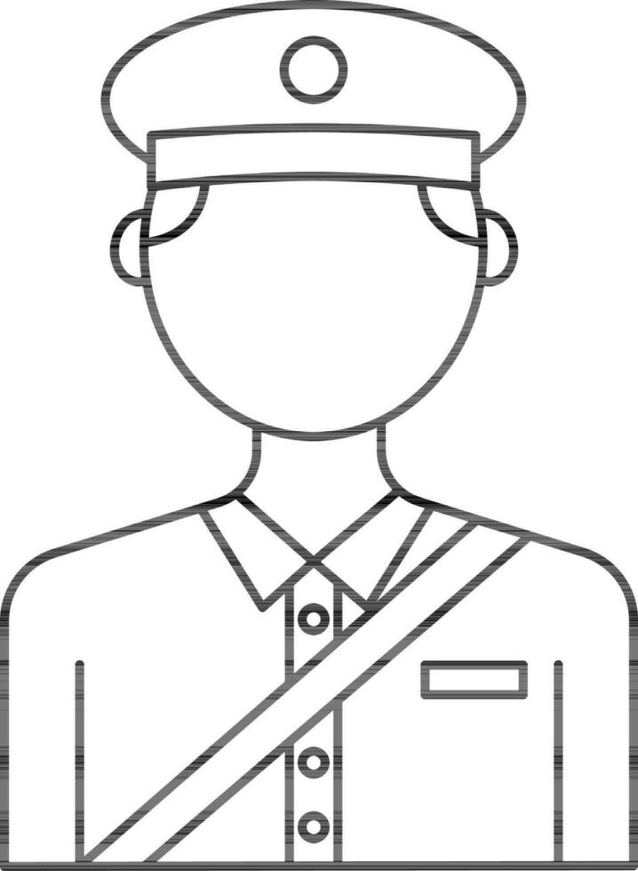 Faceless Postman Icon In Black Outline. 24458389 Vector Art at Vecteezy