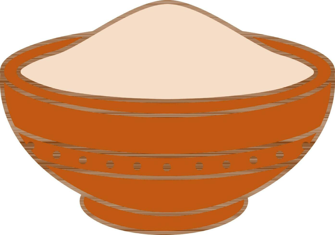 Rice or Flour Bowl Icon in Brown Color. vector