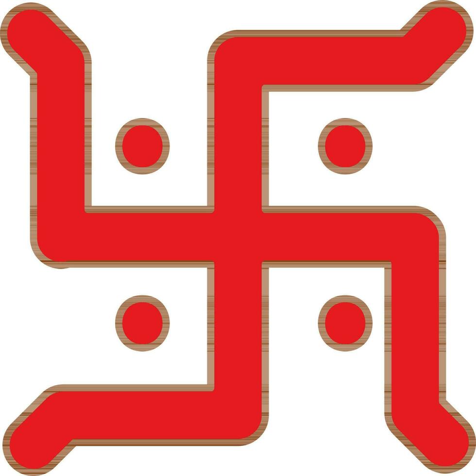 Red Swastika Icon on White Background. vector