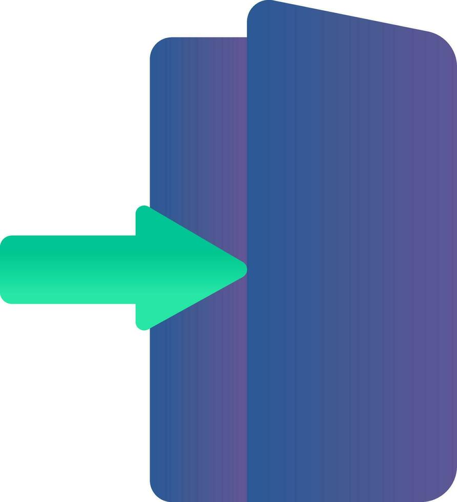 Exit Icon Or Symbol In Blue And Green Color. vector