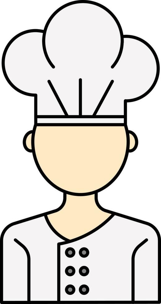 Faceless Chef Icon In Gray And Pastel Yellow Color. vector