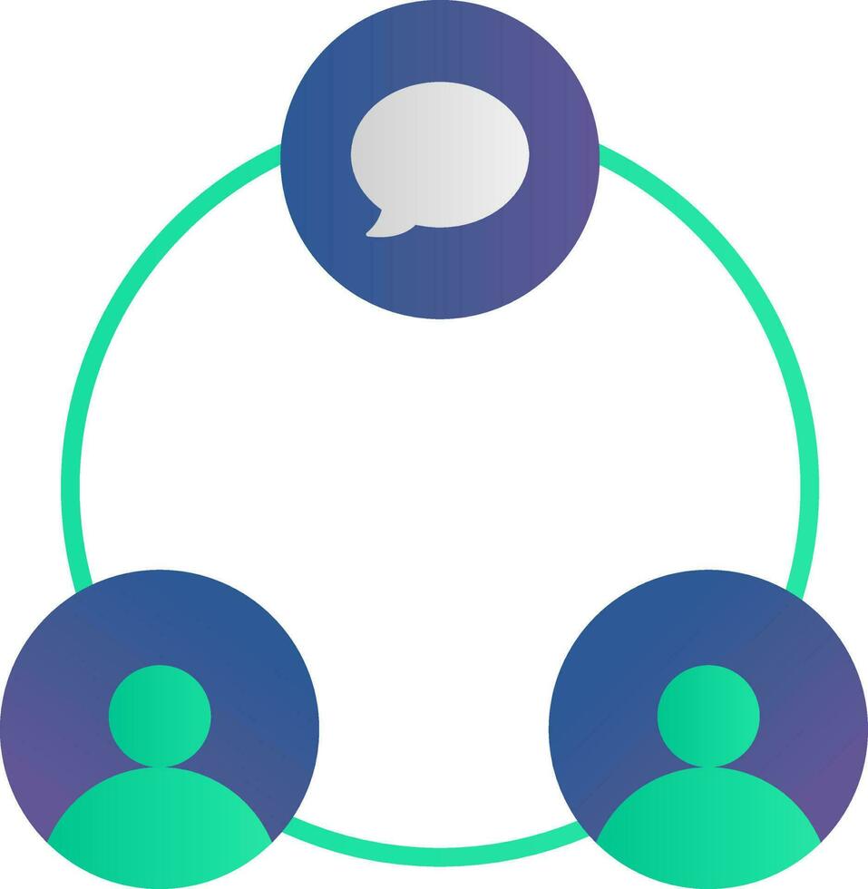 Conversation Icon In Blue And Green Color. vector