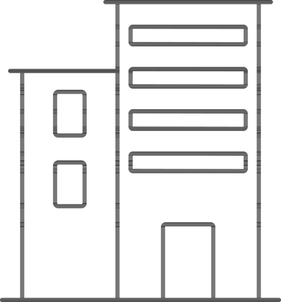 Thin Line Art Illustration of Building Icon. vector