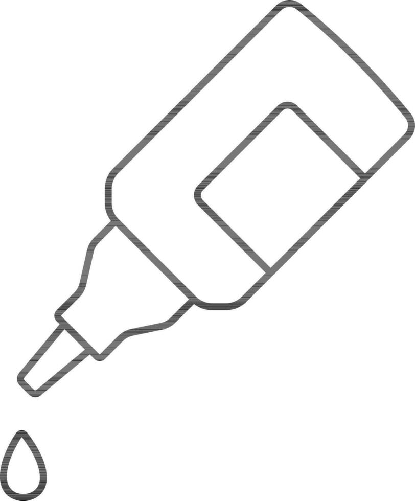 Drop Fall With Bottle Icon In Black Outline. vector