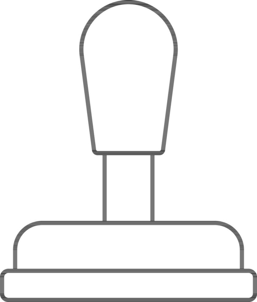 Isolated Stamp Icon in Black Outline. vector