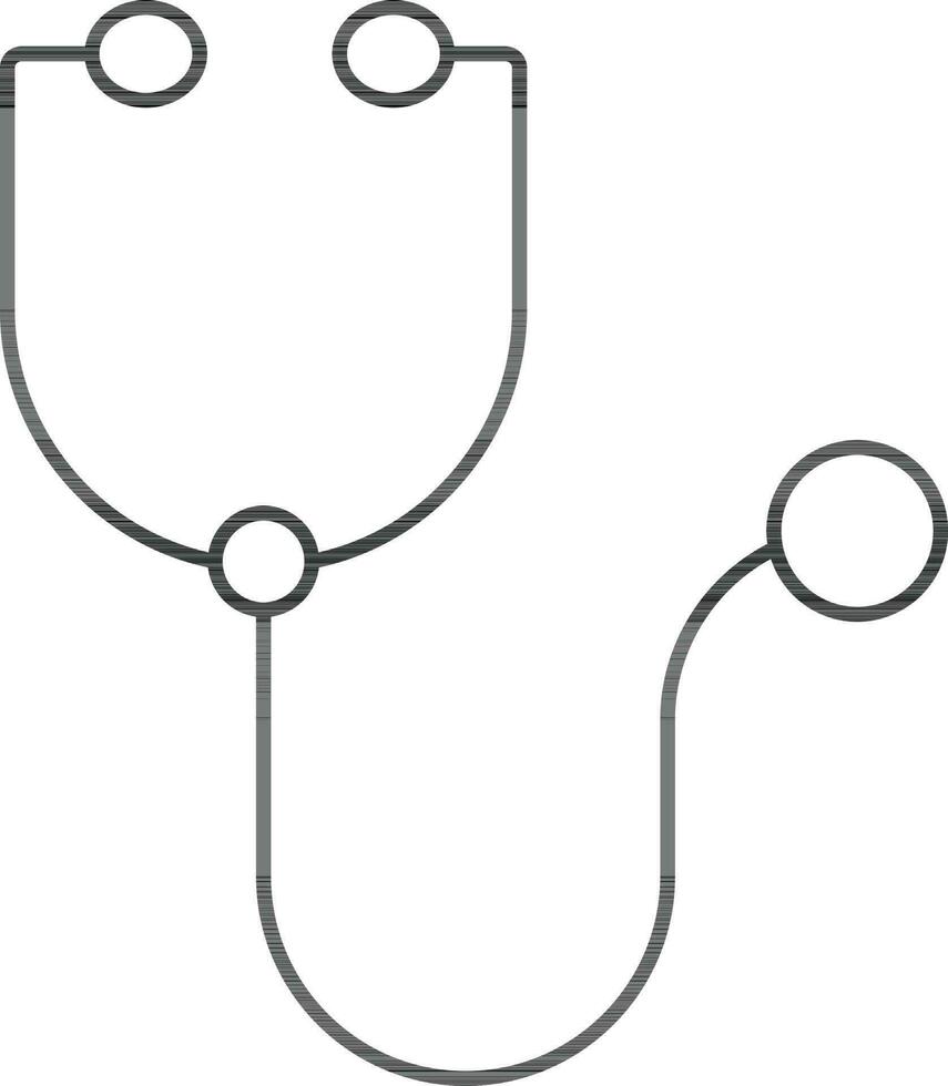 Stethoscope Icon In Black Line Art. vector