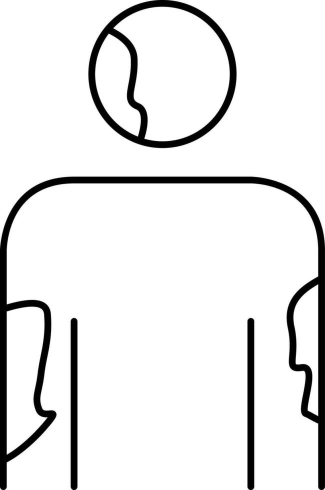 Allergy Man Icon In Black Line Art. vector