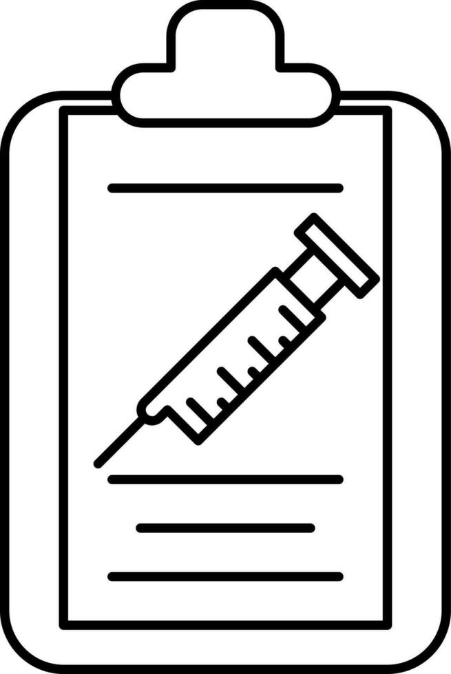 Linear Style Vaccination Plan In Clipboard Icon. vector