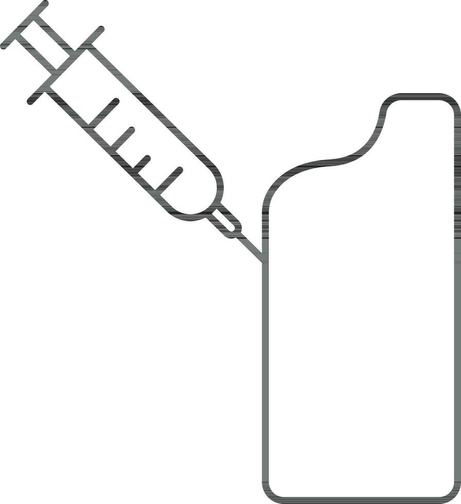 Human Shoulder Injection Icon In Line Art. vector
