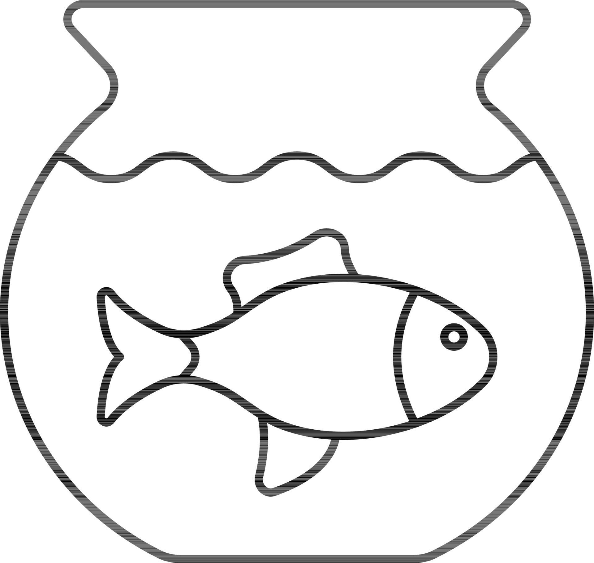 Fish Bowl Icon In Black Line Art. 24458548 Vector Art at Vecteezy