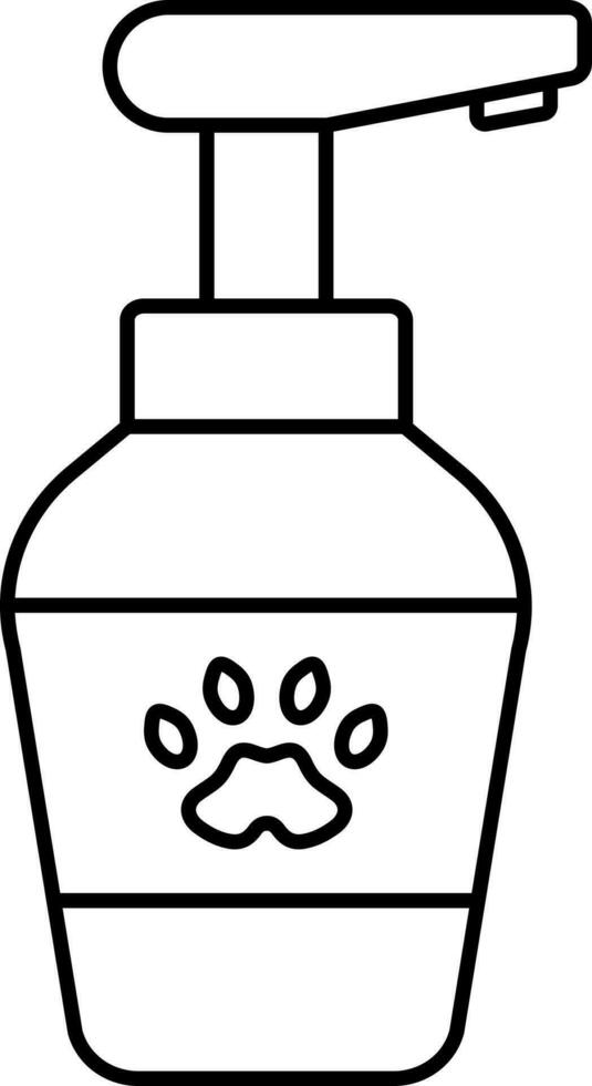 Animal Wash Soap Icon In Black Line Art. vector