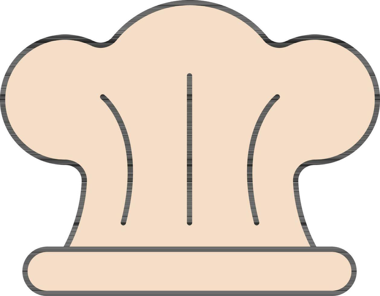 Flat Style Chef Hat Icon In Peach Color. vector