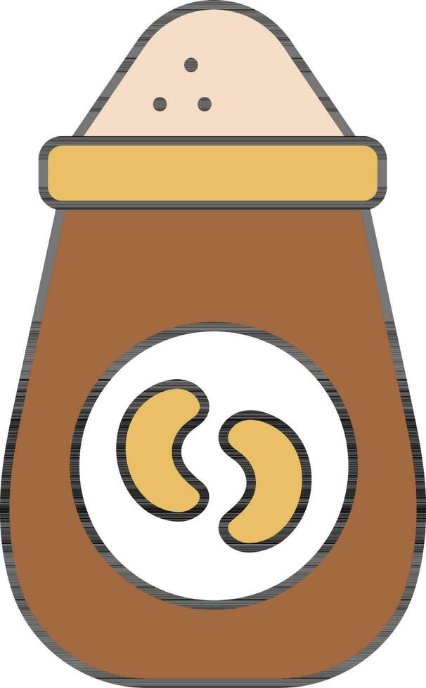 Soybean Flour Bag Brown And Yellow Icon. vector