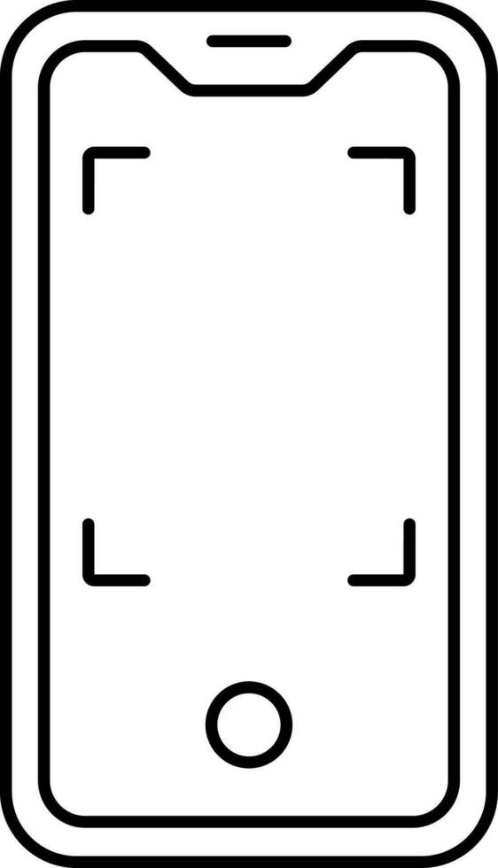 Smartphone Camera Focus Icon In Line Art. vector