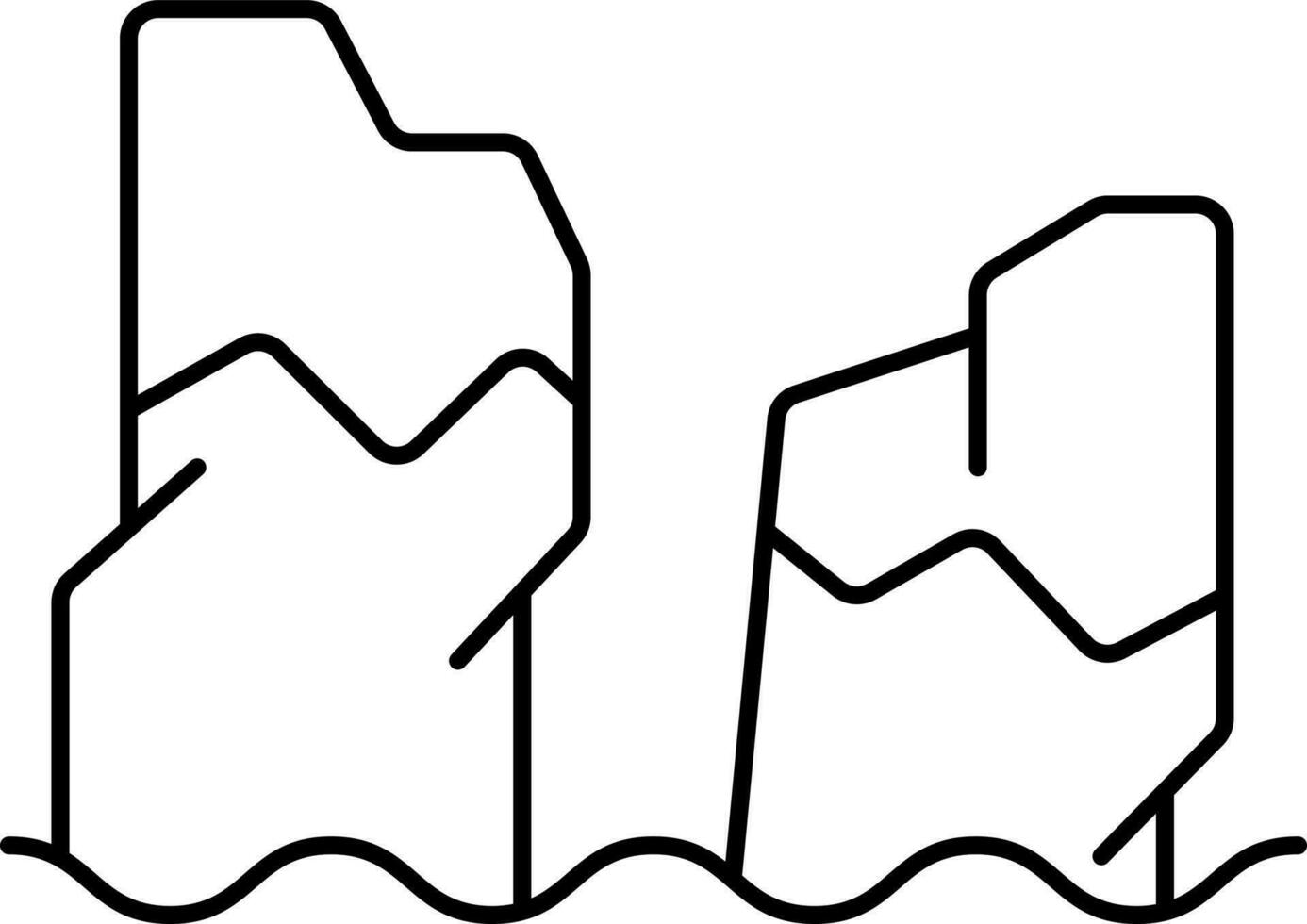 Halong Bay Icon In Black Outline. vector