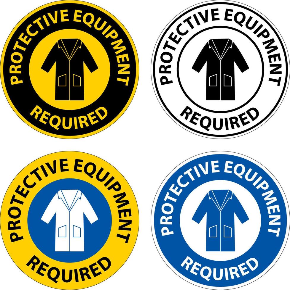 Symbol Floor Sign, Protective Equipment Required vector