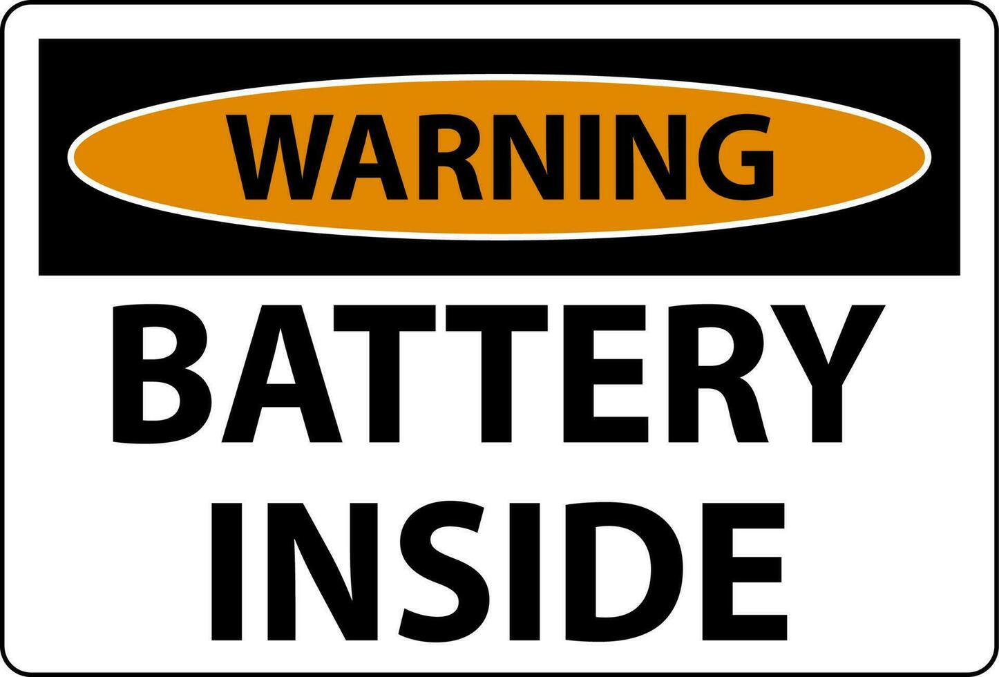 advertencia firmar batería dentro en blanco antecedentes vector