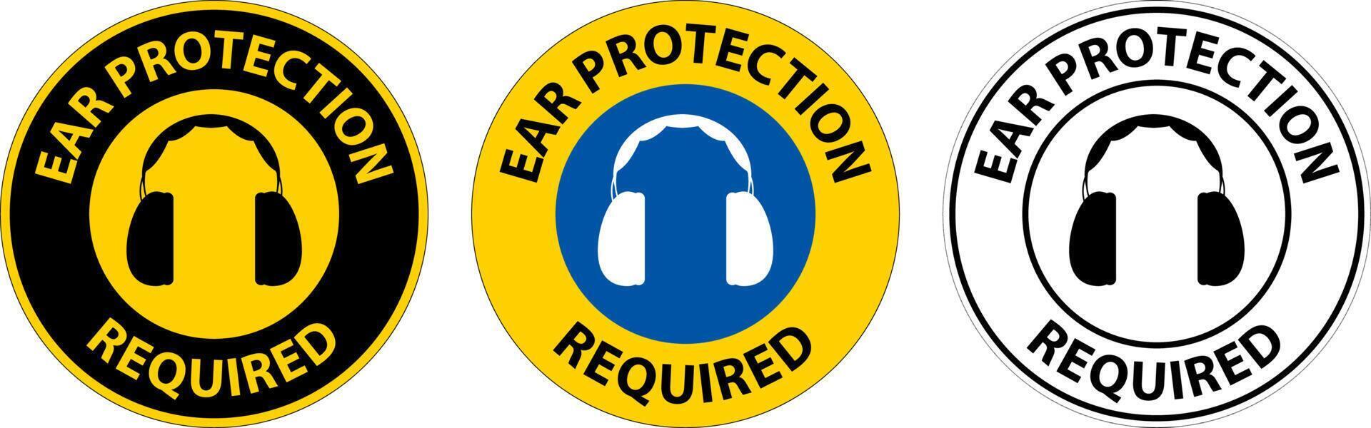 Notice Ear Protection Required Sign on white background vector