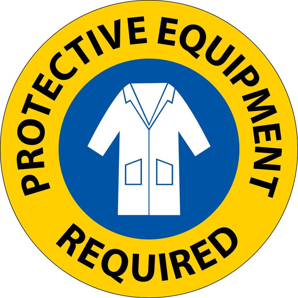 Symbol Floor Sign, Protective Equipment Required vector