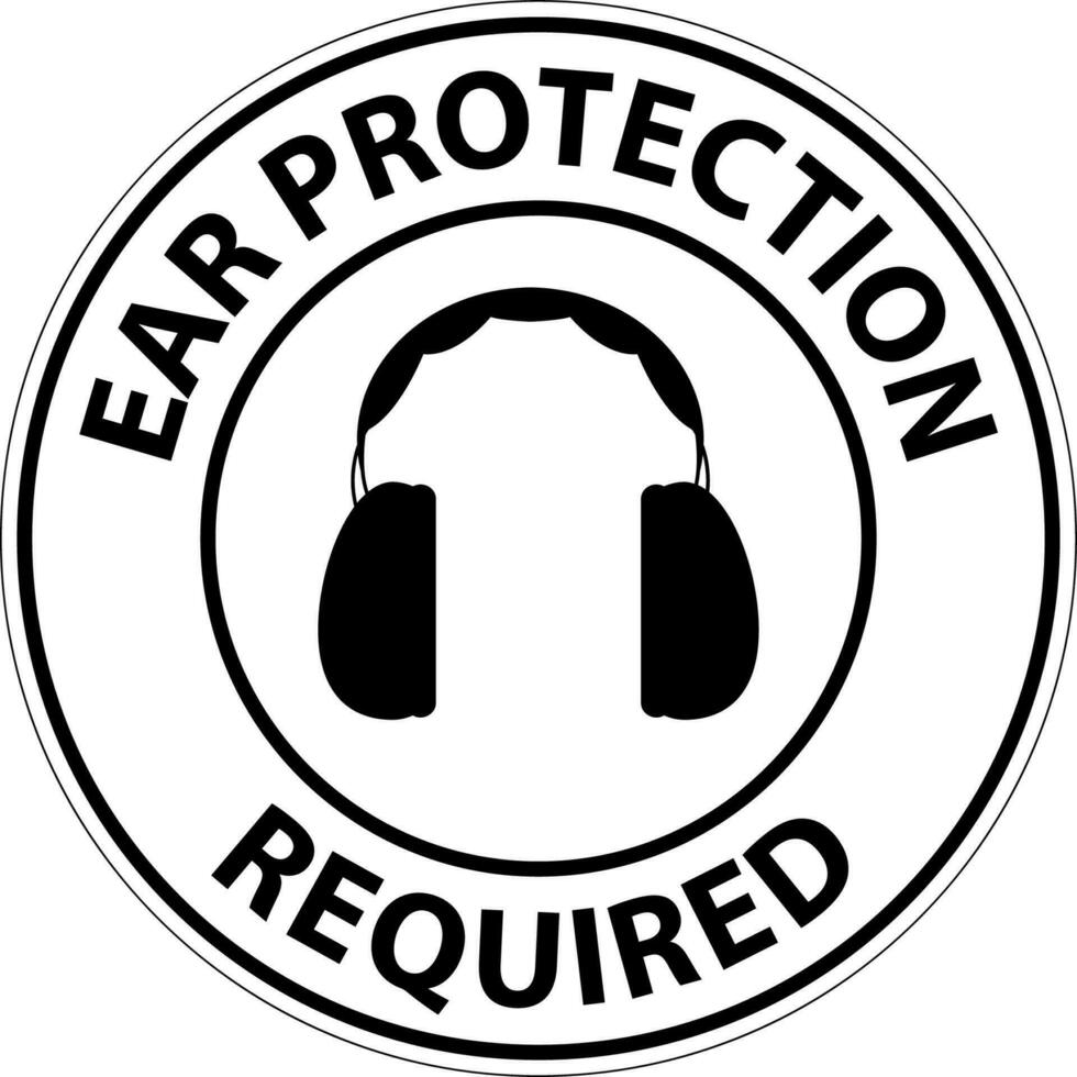 Notice Ear Protection Required Sign on white background vector