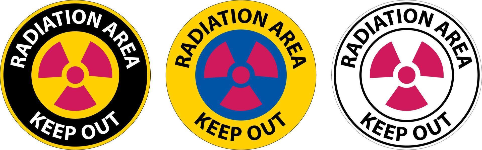 Notice Radiation Area Keep Out Sign On White Background vector