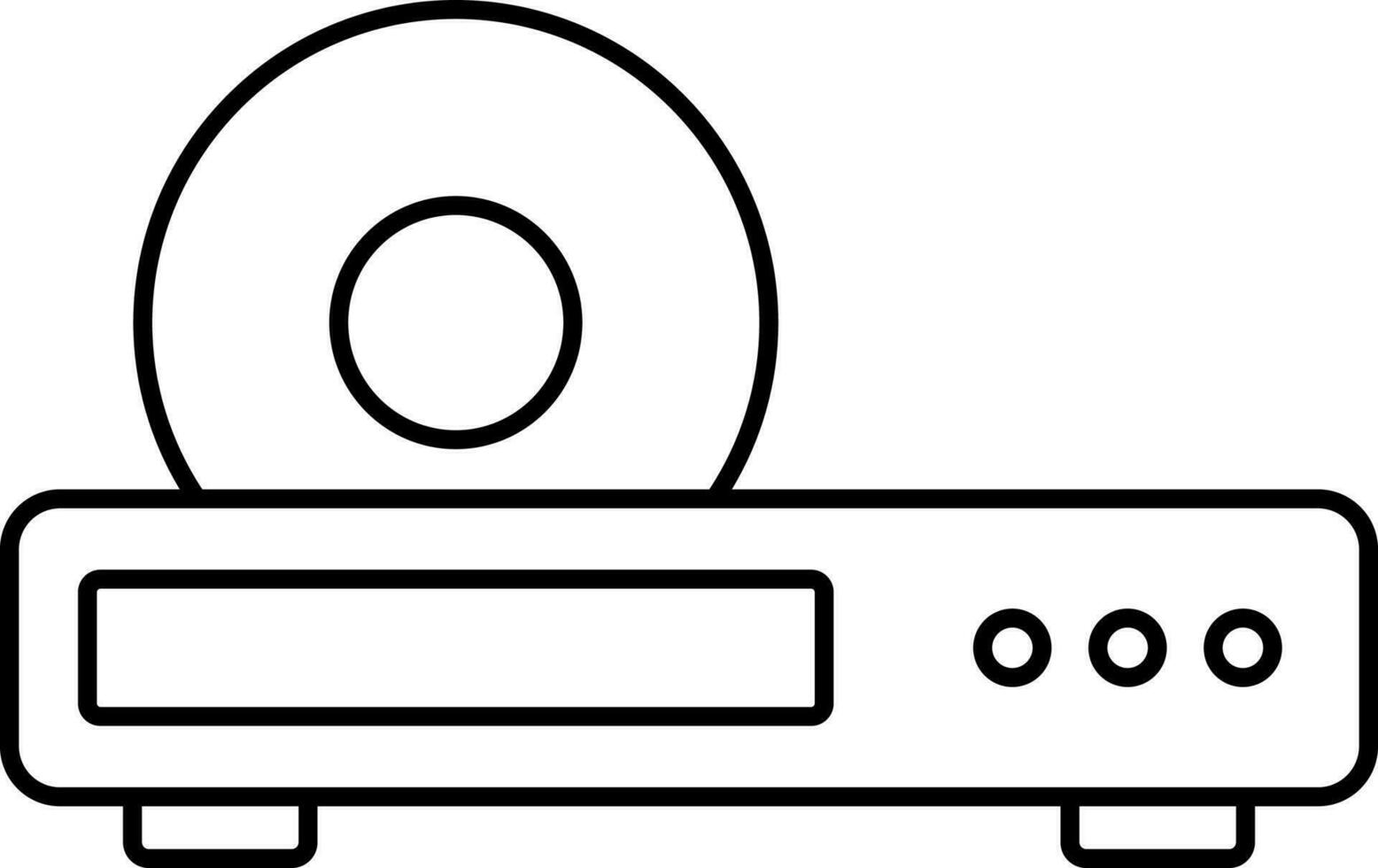 DVD Player Icon In Black Line Art. vector