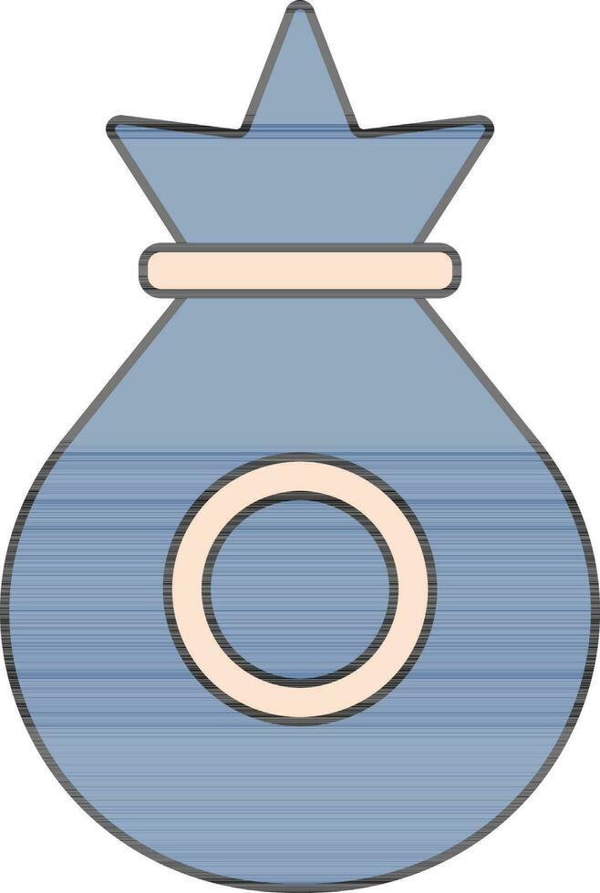 Illustration Of Money Bag Icon In Blue And Peach Color. vector