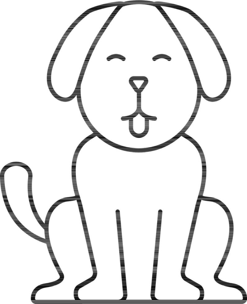 Dog Icon In Black Line Art. vector