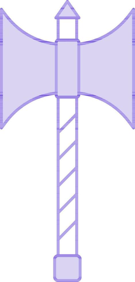 Double Axe Or Labrys Icon In Purple And White Color. vector