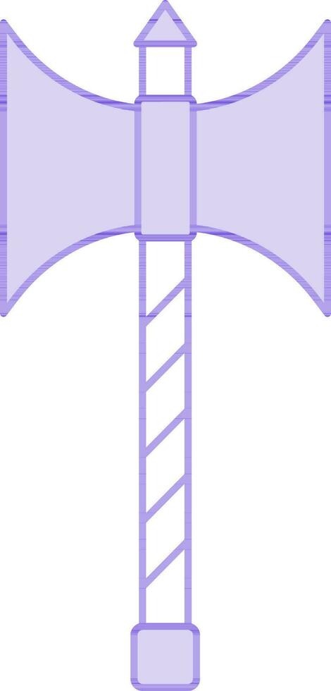 Double Axe Or Labrys Icon In Purple And White Color. vector