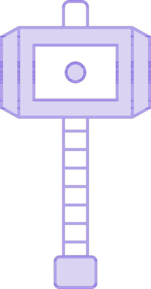 Purple And White Thor Hammer Icon Or Symbol. vector