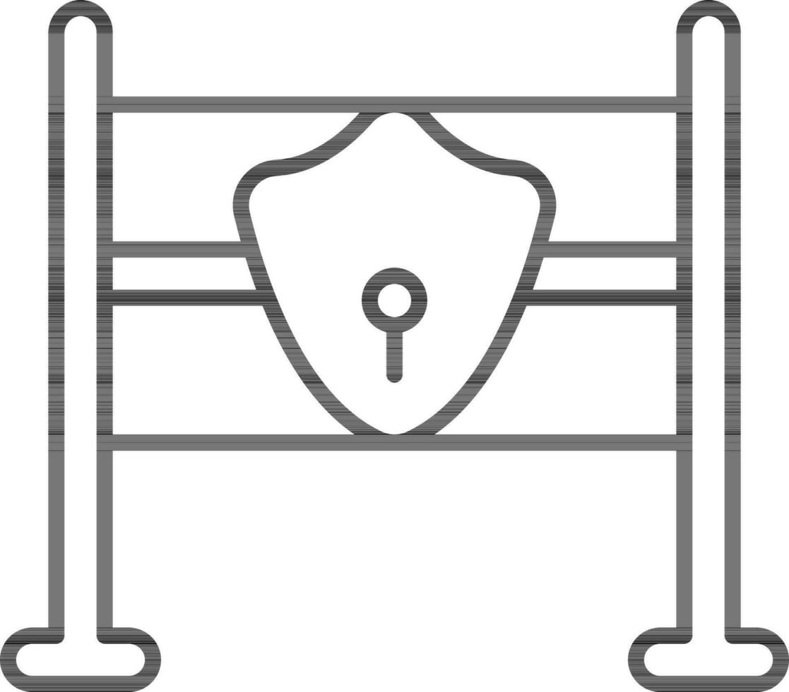 Barrier Lock For Security Icon In Line Art. vector